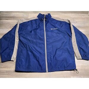 Vintage Reebok Windbreaker Sz M Full Zip Warm Up Blue Gray Detroit Lions Colors